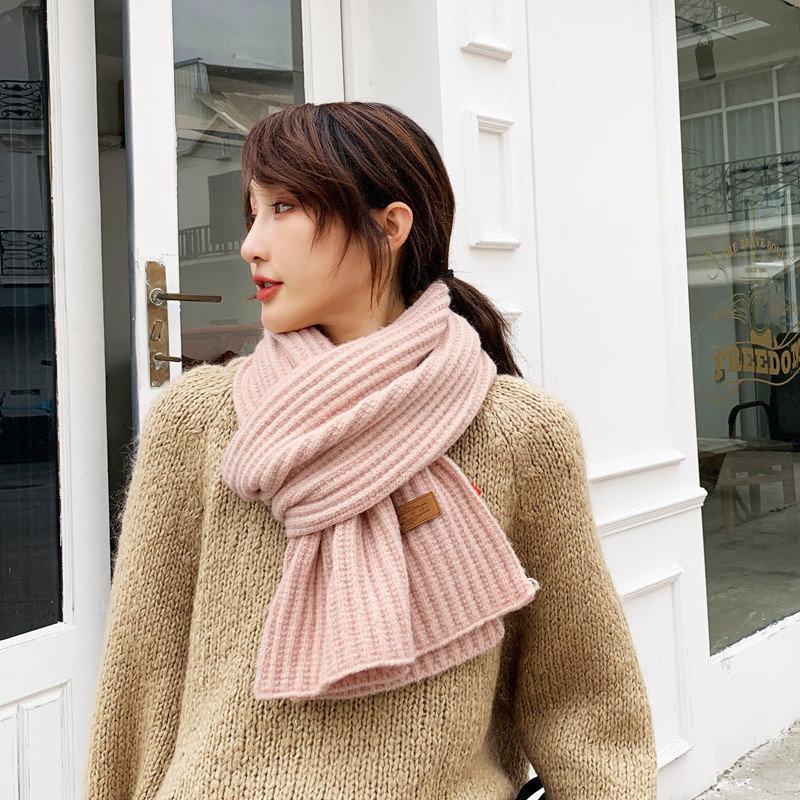 [Sra. Qian] Sydney CHINSTUDIO otoño e invierno cálido bufanda popular color sólido bufanda de lana de punto