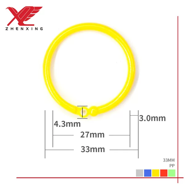 33mm Plastic Binding Ring Colorfulful Loose-leaf Ring Open Ring Loose-leaf Ring Binding Storage Ring Opening and Closing Buckle Book Ring