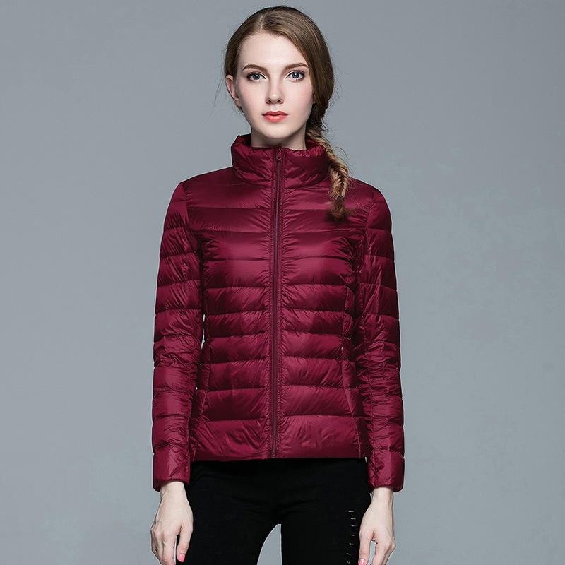 Demi-season keep warm travel thin down jacket