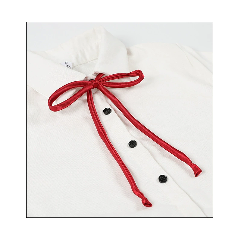 Japanese uniform, round shirt, multicoloured megaphone
