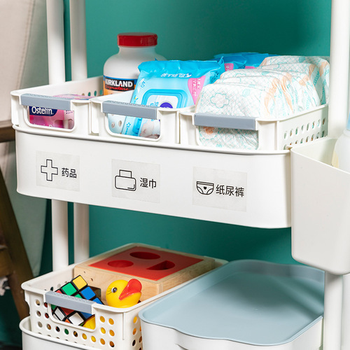 Beautician cart storage rack accessories, hanging bucket, sticker & desktop trash bin compatible small trash bags