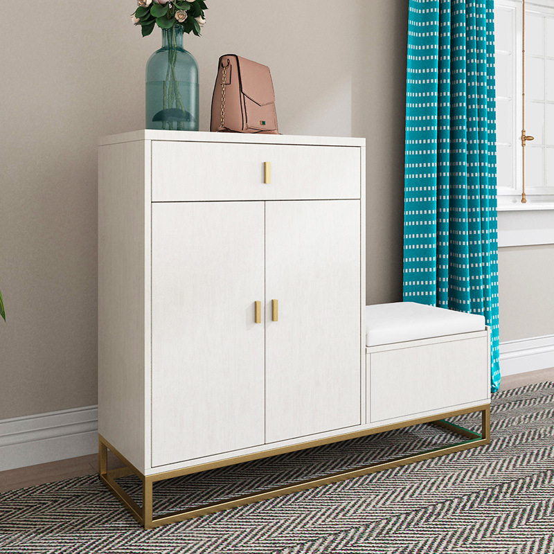 Shoe Cabinet Shoe Changing Stool Integrated Modern Simple Solid Wood Household Cabinet Storage Storage Cabinet Storage Cabinet Door Test Shoe Stool