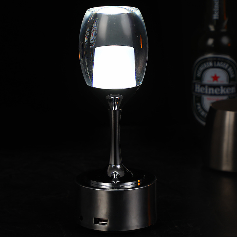 Lámpara de Mesa LED de Vidrio, Lámpara Decorativa para Discoteca, Cafetería, Restaurante, Lámpara de Mesa Creativa con Personalidad, Lámpara de Mesa Esmerilada con Ambiente