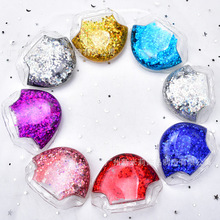 现货流沙鞋头图案星星珠片亮片流沙鞋面鞋材配饰TPU气泡鞋头辅料