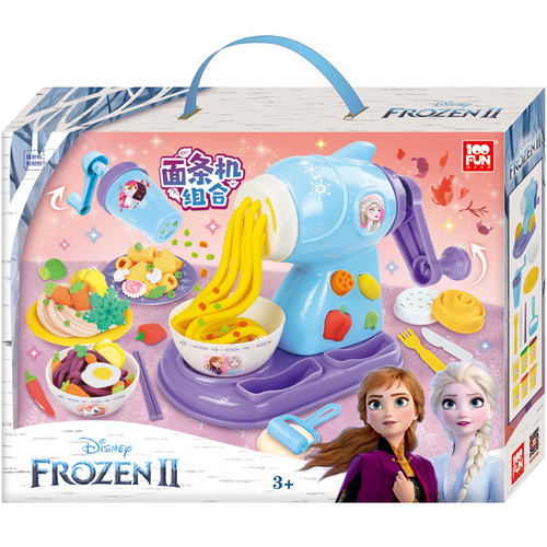Disney children's plasticine noodle machine Frozen wheat mud educational toy set princess color mud mold