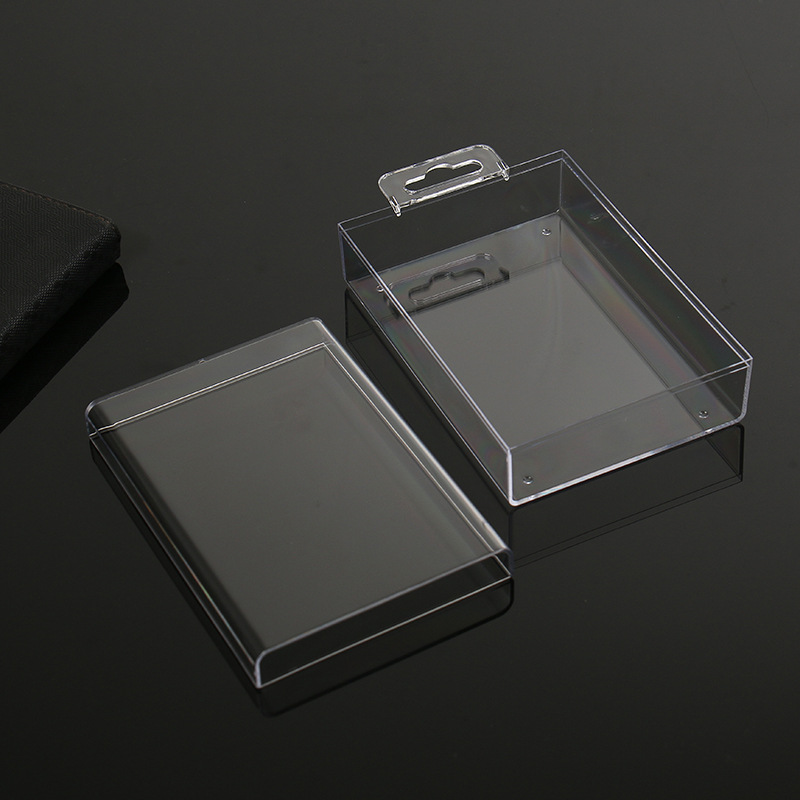 塑料制品透明盒数码零件带挂钩上下盖水晶盒收纳文具食品礼包装盒
