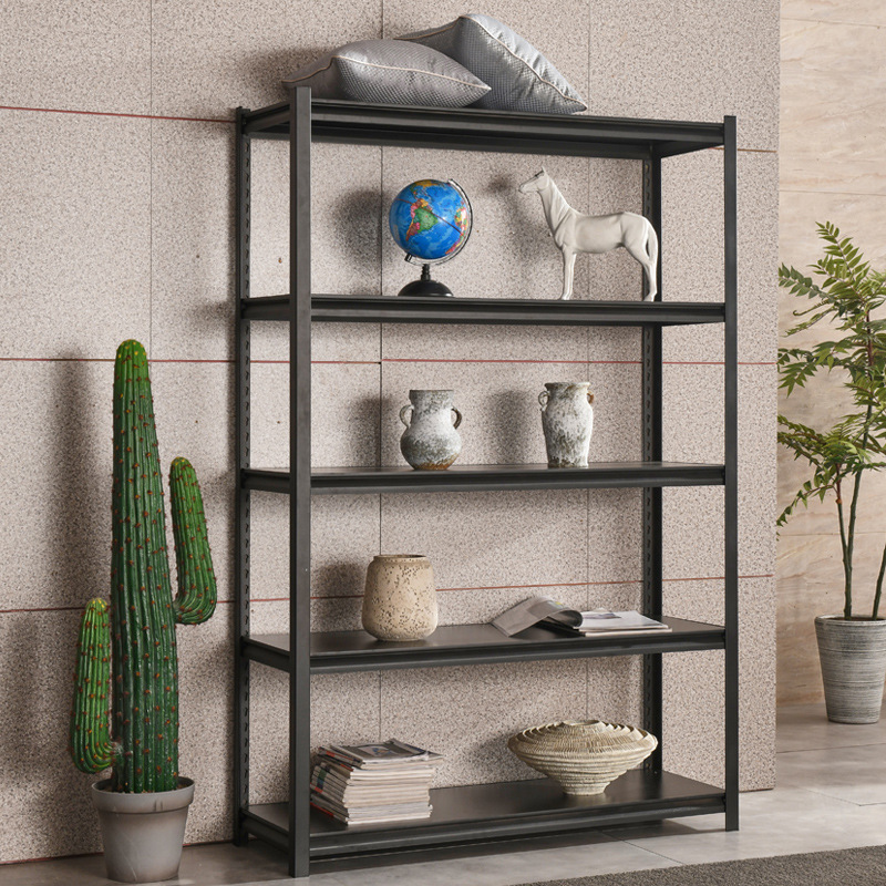 Shelf Household Goods Display Rack Warehouse Room Storage Rack Storage Storage Light Multi-Layer Iron Shelf Office Shelf Black