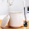 Coffee cup with a spoon with spoon breakfast cup color glaze Mark cup logo creative zakka milk cup