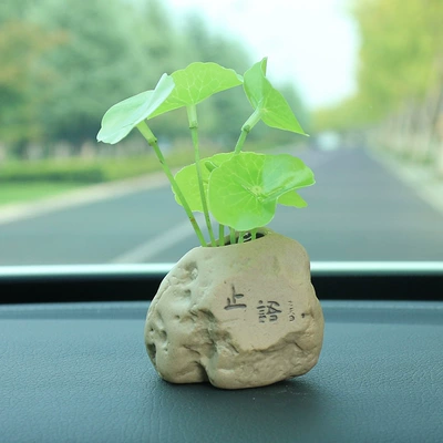 Zen-Style Potted Plants, Car-Mounted Solid – Car ornaments - stop-language-copper-money-grass