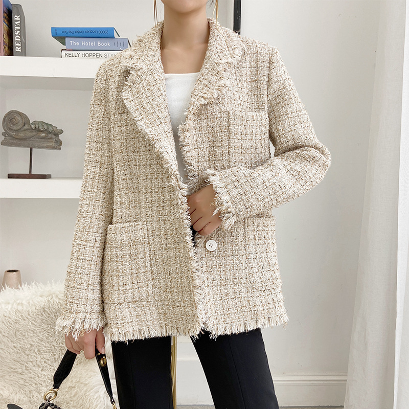 French Retro Casual High-End Elegant Wool Warm Tweed Fashion Suit Style Grandma