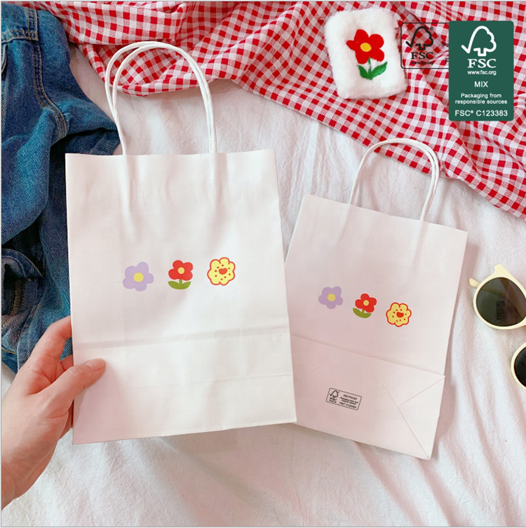 fsc认证牛皮纸礼品袋手提袋购物袋环保可降解日本进口白牛皮纸