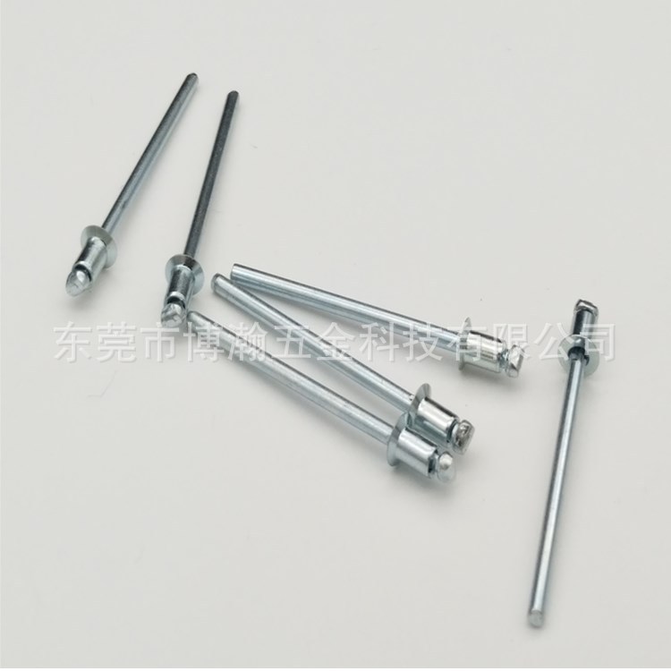 GB12617开口沉头型全铁抽芯拉钉|镀蓝锌小沉头铁拉铆钉3.2*6.0