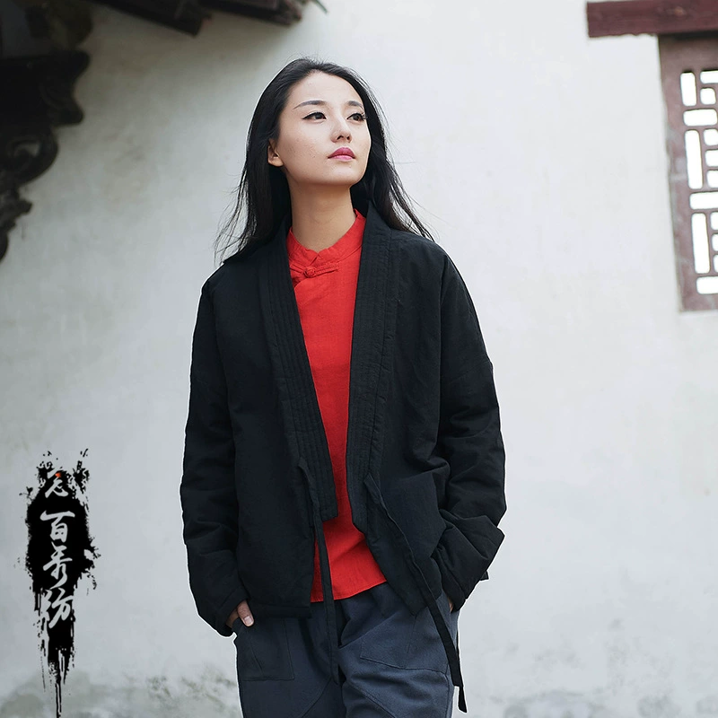 Новая женская винтажная стеганая куртка из хлопка и льна в улучшенном стиле тан-костюма (ханьфу), укороченная, осенне-зимняя коллекция 2025 года