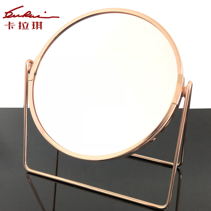 Fábrica al por mayor de oro rosa de escritorio de doble cara espejo de maquillaje europeo vestidor escritorio HD gran espejo regalo