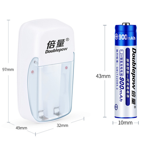 Double quantity AAA battery charging set 1.2Vaaa nickel metal hydride wall chart remote control AAA 900 rechargeable battery wholesale