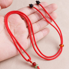 簡約翡翠吊墜玉米如意掛繩玉佩平安扣項鍊繩男女調節紅黑掛墜繩子