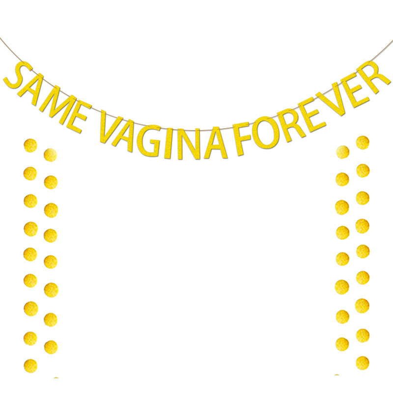 Boda compromiso cadena bandera solo partido decoración suministros guirnalda misma vagina para siempre Glitter pull bandera