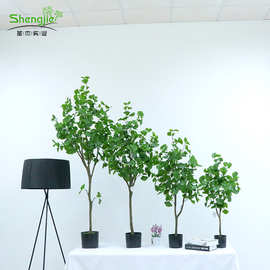 厂家直销仿真银杏树室内假花树绿植盆栽拍摄道具小树盆景仿真植物