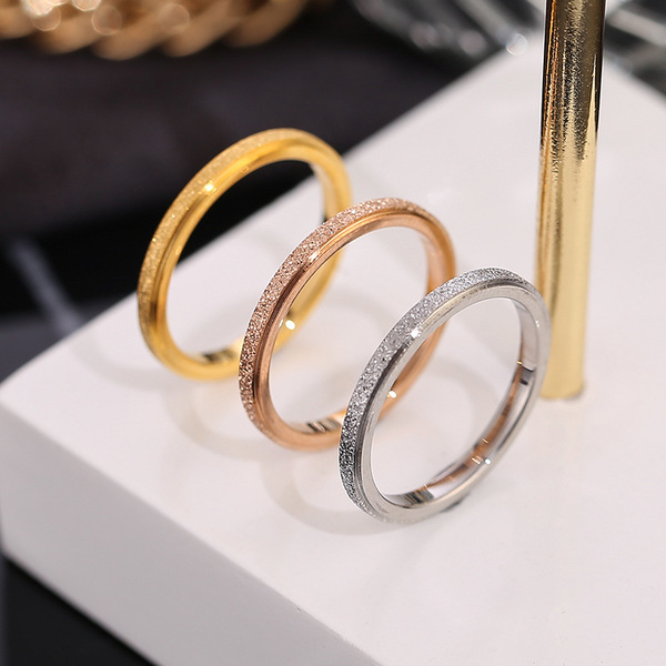 Matte fashionable golden ring stainless steel