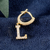 Fashionable small earrings with letters, European style, English letters, internet celebrity