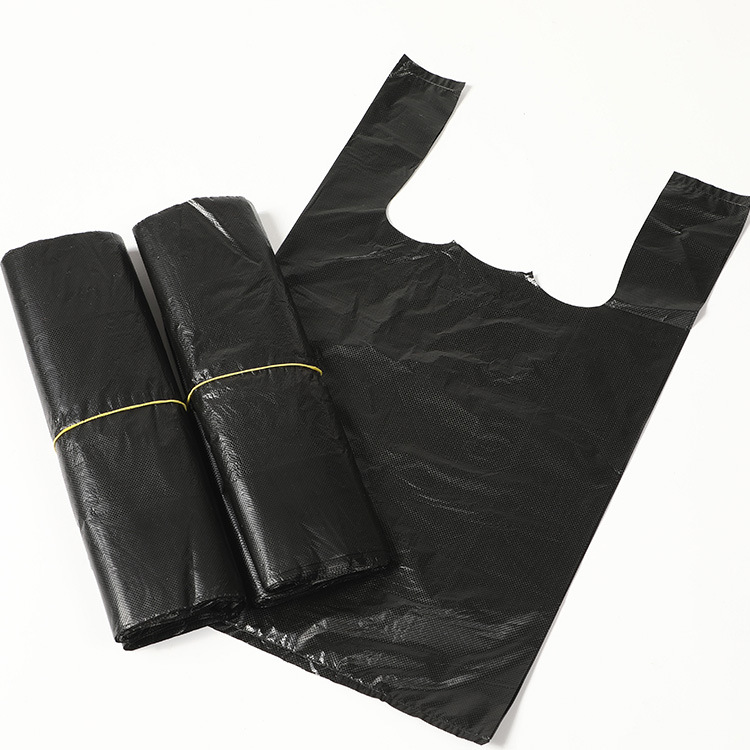 黑色背心袋塑料包装袋批发绿色pe垃圾袋加厚物业清洁环保