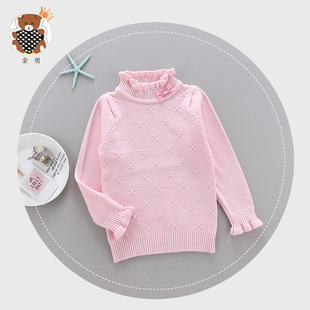 Трикотажный модный детский утепленный свитер, осенний, детская одежда