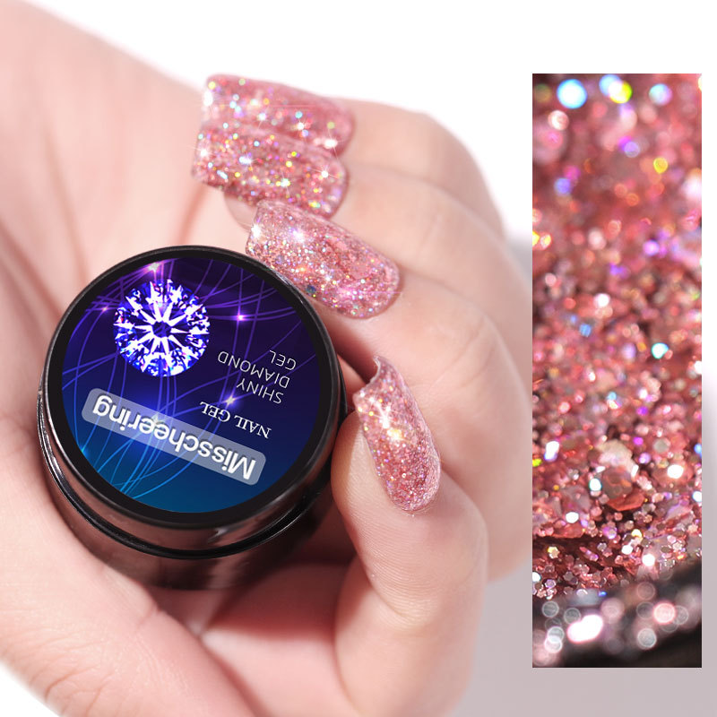 Pegamento de diamante brillante para decoración de uñas, pegamento platino, pegamento para esmalte de uñas, nuevo pegamento de diamante para decoración de uñas, pegamento UV al por mayor