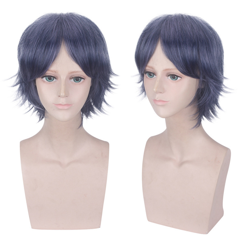 Lord Shengda Tennis Prince Ice Emperor Emu Jingwu Grey-Purple Mid-Fringe Bangs Turn-over Short Hair cos Wig