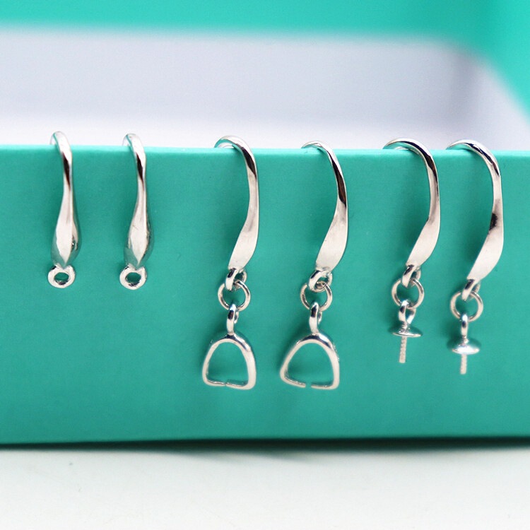 925 Korean Style Korean Style Clothing Wear Thick Ear Hook Accessories Jewelry Crystal DIY Silver Jewelry Earrings Wholesale