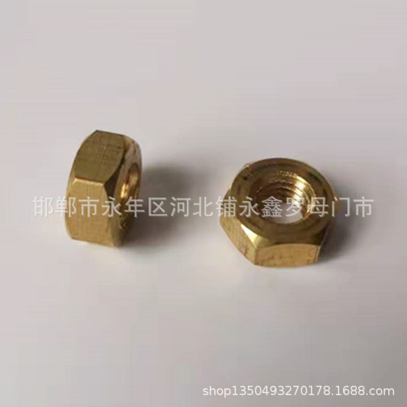 铜制六角螺母 黄铜螺丝帽 M6M8M10M12M163M20M24铜螺母