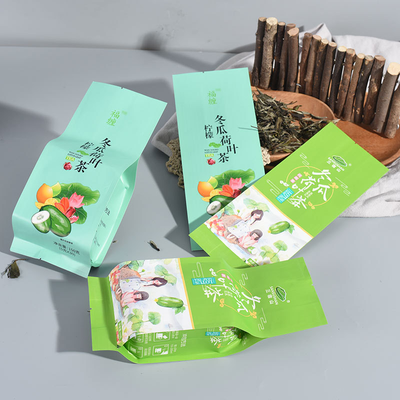 冬瓜荷叶茶牛皮纸袋批发食品包装袋代用茶袋自立铝箔茶叶袋