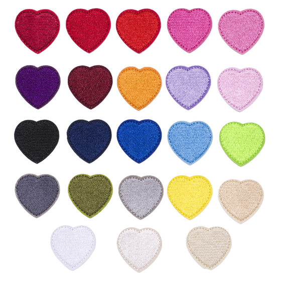 Simple Embroidered Cloth Sticker Computer Embroidered Stamp Fashion Multi-color Love Full Embroidered Heart Shape Clothes Decoration Patch Sticker Sticker