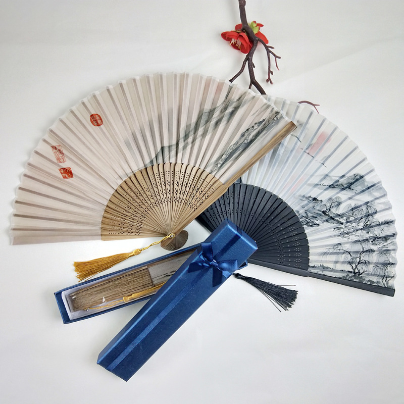 Nuevo estilo japonés de 6 pulgadas ventilador de estilo chino Zen kimono ventilador de impresión y teñido ventilador de estilo antiguo erudito pequeño ventilador Masculino