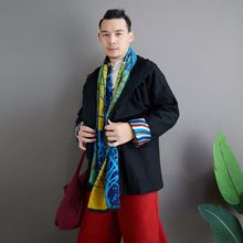 冬季新款2025加绒海浪带帽衣复古中国风男式棉服宽松休闲棉服