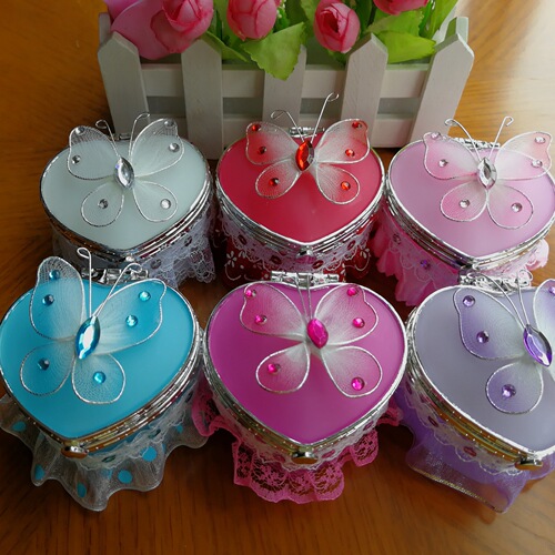 Heart Plastic Mini Heart Shaped Little Girls Jewelry Box Makeup Accessories Storage Box Jewelry Headwear Gift Box Wholesale