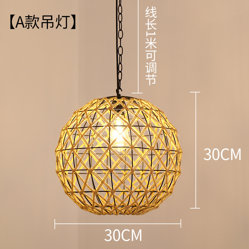 Retro estilo industrial cuerda de cáñamo lámpara cuerda hecha a mano bricolaje pantalla ropa restaurante personalidad creativa país cáñamo cuerda araña