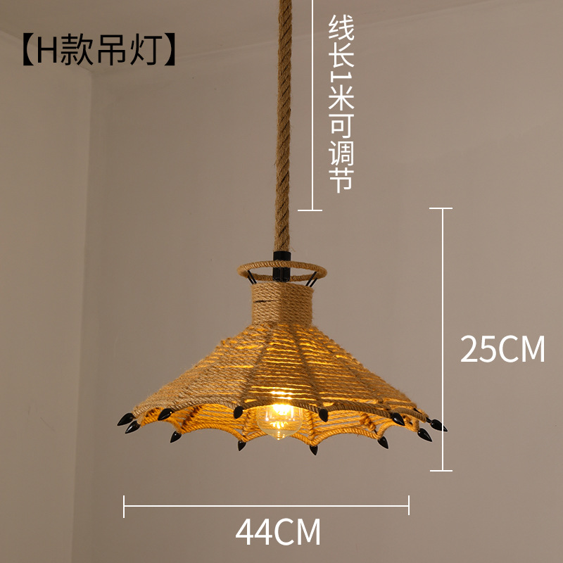 Cuerda de cáñamo araña bolso mongol creativo estilo industrial retro hierro ropa leche té Hotel lámparas personalizado restaurante bar contador