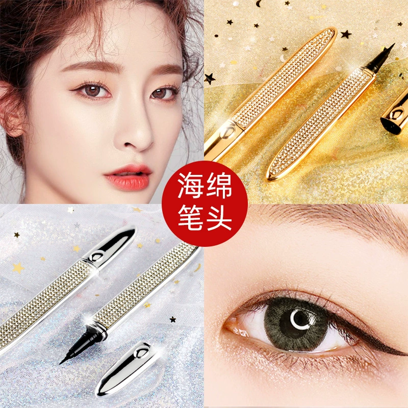Liquid eyeliner pen, waterproof long‑lasting primer effect, smudge‑proof, beginner‑friendly, gold/silver