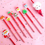 Мультяшный ластик, канцтовары, детский рождественский комплект для карандашей для рисования, подарок на день рождения, оптовые продажи