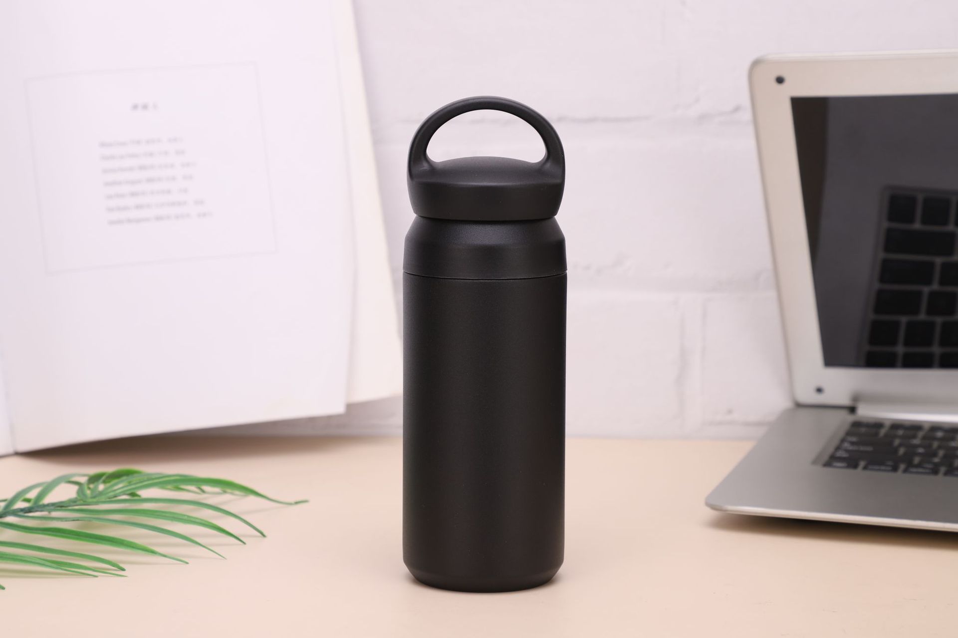 Comercio exterior nuevo 304 taza de café de acero inoxidable elemento japonés portátil doble tapa taza de regalo portátil al aire libre taza portátil