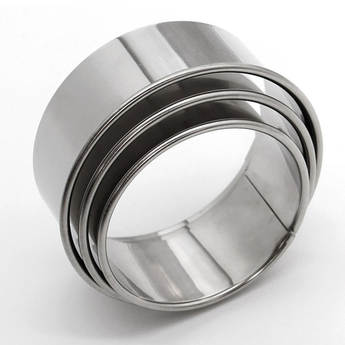 Stainless steel thickened wavy round pressed dumpling skin mold cake mold three-piece set kitchen wonton dumpling artifact