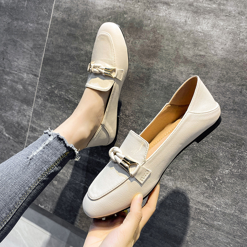 Women's Flat Shoes 2026 New Model, British Small Leather Shoes, Slip-on Loafers For Women, Spring Style Moccasins_vogvips.com