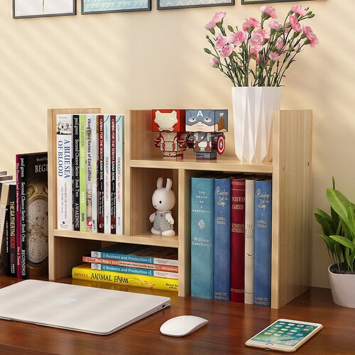 Minimalist modern desktop bookshelf, student-friendly simple children's bookcase storage rack, space-saving, desktop display rack