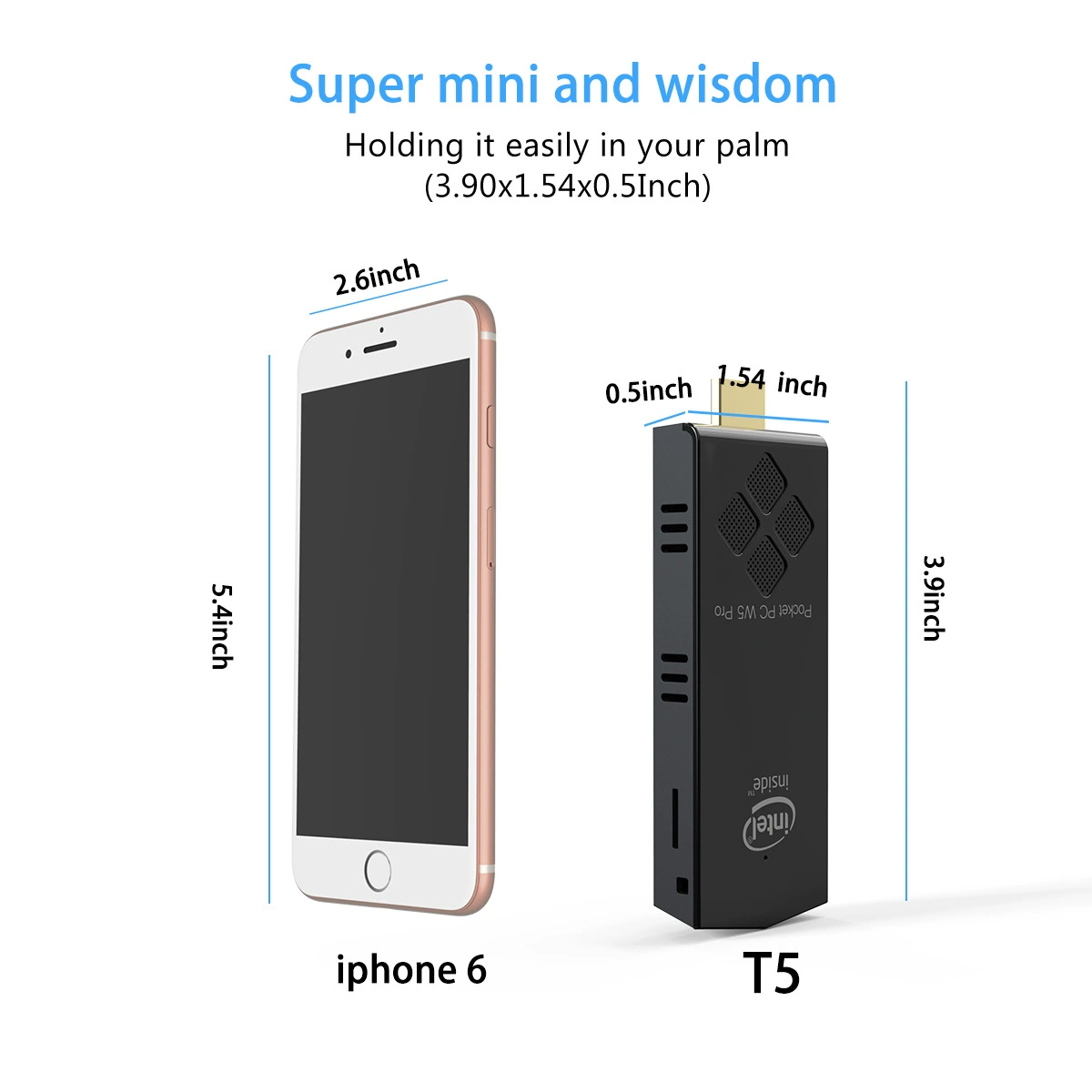 Pocket PC W5 Pro quad-core mini Windows 10 stick, 2 GB RAM 32 GB eMMC