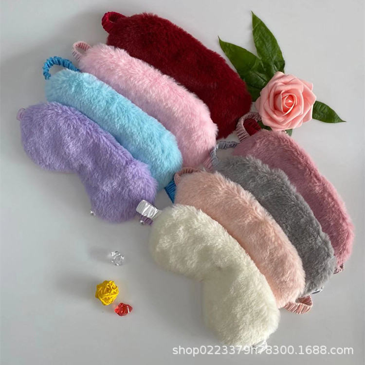 Máscara de ojo de piel de conejo de imitación de dibujos animados de felpa Linda máscara de ojo de sombreado cómoda para dormir hombres y mujeres máscara de ojo linda en stock