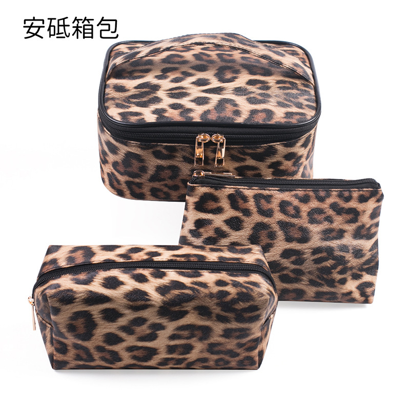 Nuevo en stock de mármol de tres piezas bolsa de cosméticos PU bolsa de lavado a prueba de agua bolsa de almacenamiento de viaje portátil de gran capacidad