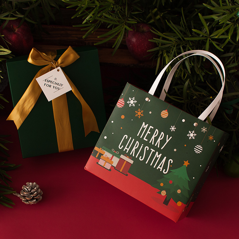 クリスマス祝日手提げリベット紙袋マフラー手袋プレゼント袋ビジネス新年プレゼントグリーティングカードギフトセット|undefined