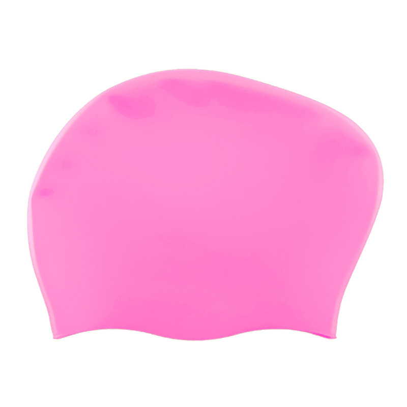 Gorro de natación de silicona de 60g para cabello largo de mujer, en stock, impermeable, de color sólido, con logo personalizable, venta directa de fábrica para cabello largo.