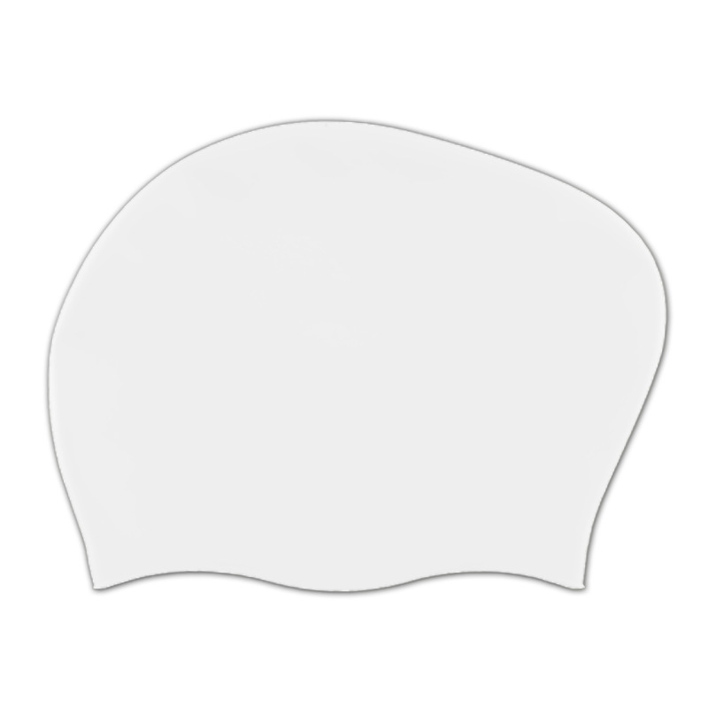Gorro de natación de silicona de 60g para cabello largo de mujer, en stock, impermeable, de color sólido, con logo personalizable, venta directa de fábrica para cabello largo.