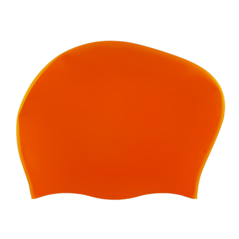 Gorro de natación de silicona de 60g para cabello largo de mujer, en stock, impermeable, de color sólido, con logo personalizable, venta directa de fábrica para cabello largo.